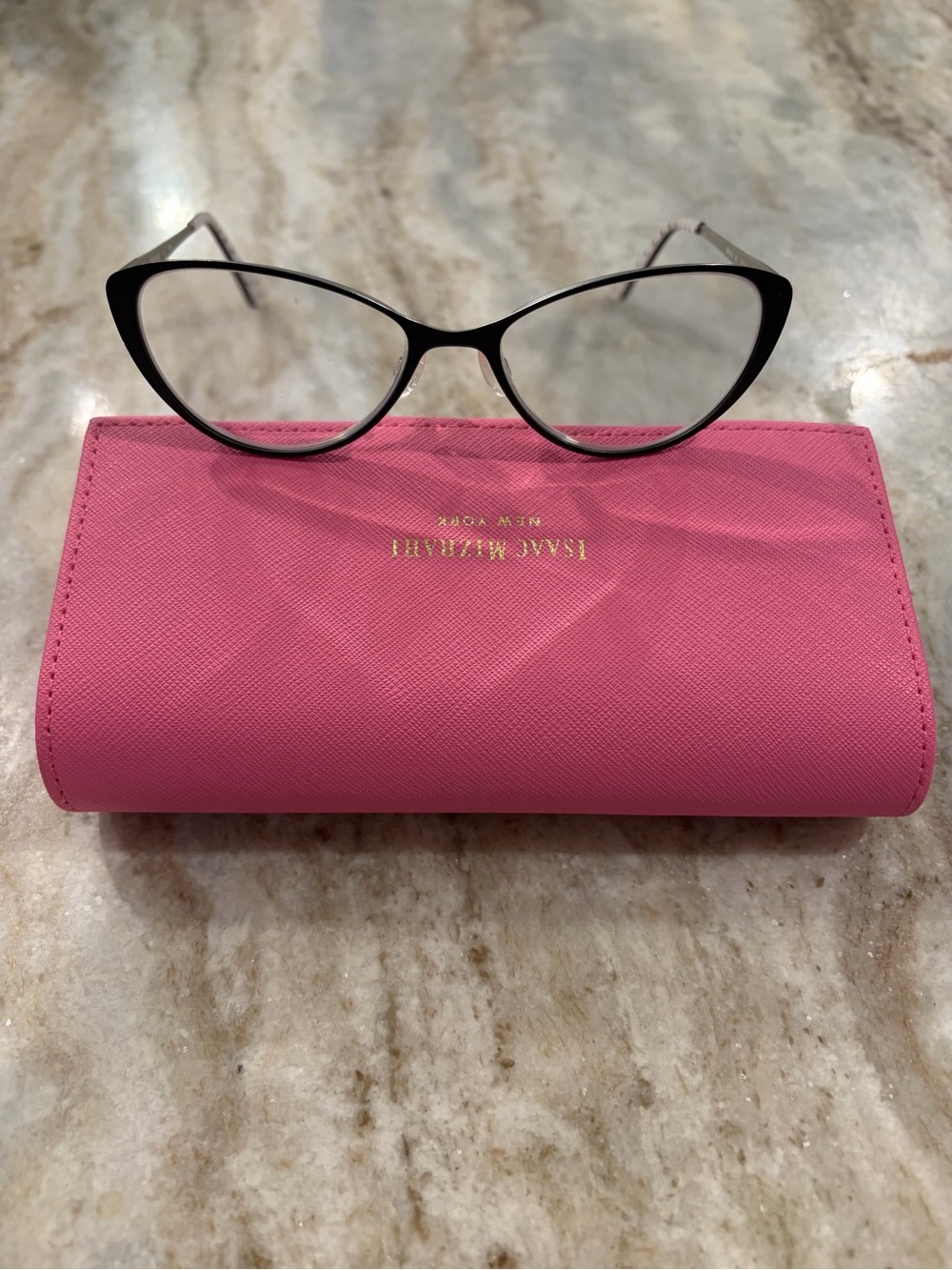 Isaac Mizrahi Black Cat-Eye Glasses Frame model IM30015A with Branded Case